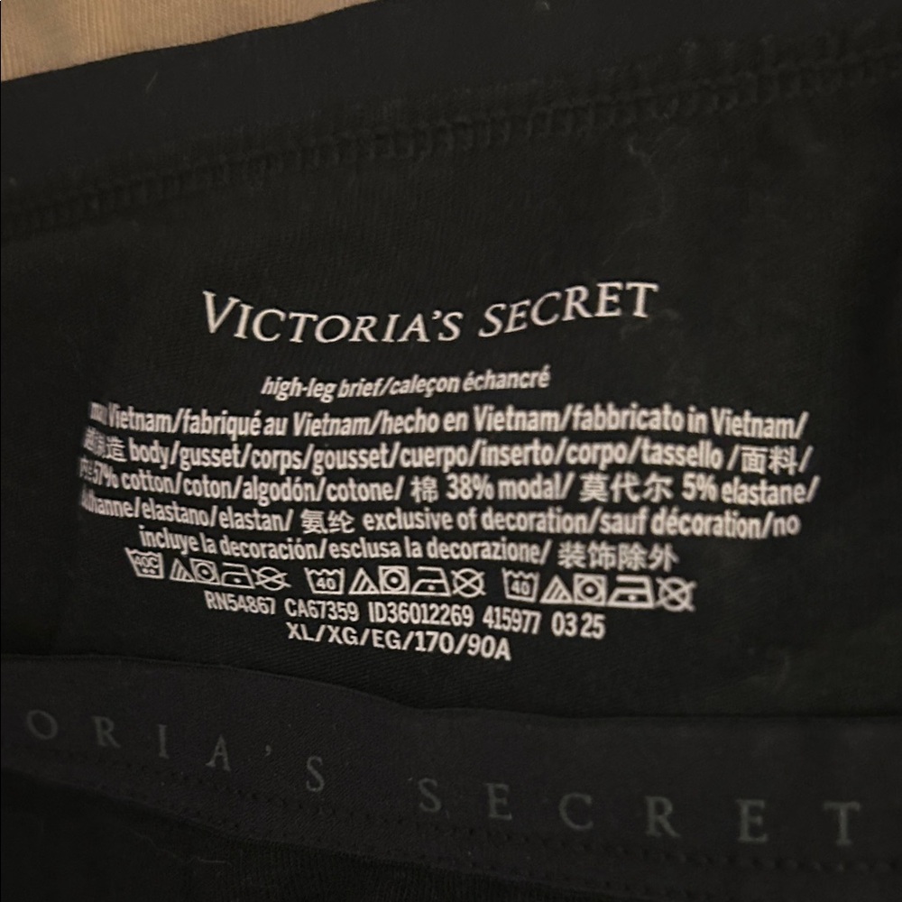 Victoria's Secret Black High-Leg Briefs -  4 pair incl 2 black and 2 beige Sz XL